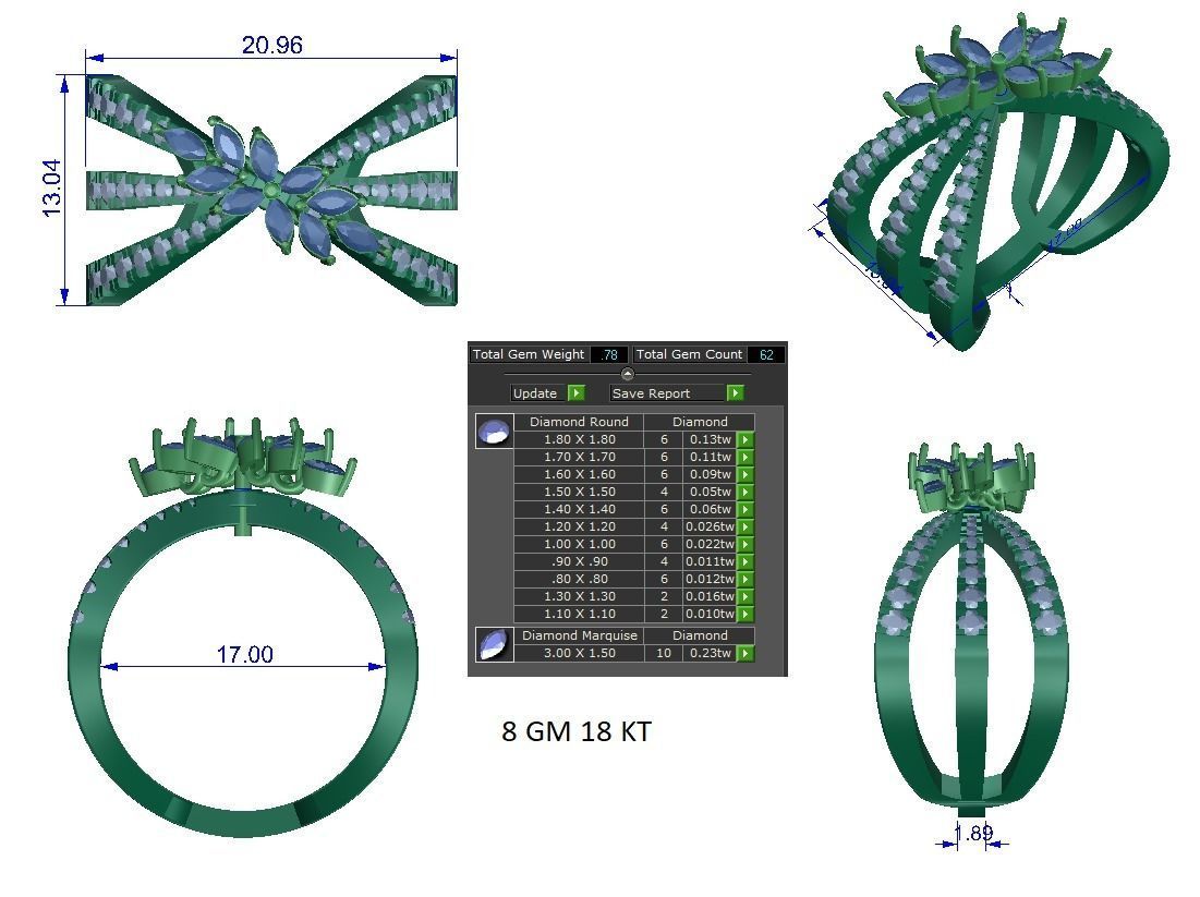 Women ring 3dm stl render detail 3D print model 3D print model_1