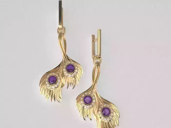 Peacock earrings pendant  lite-set