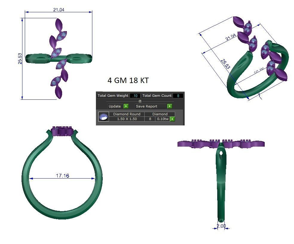 Women ring 3dm stl render detail 3D print model 3D print model_1