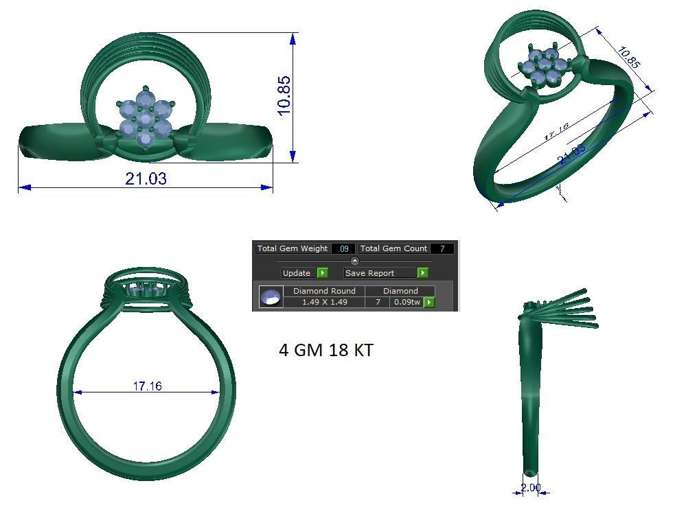 Women ring 3dm stl render detail 3D print model 3D print model_1