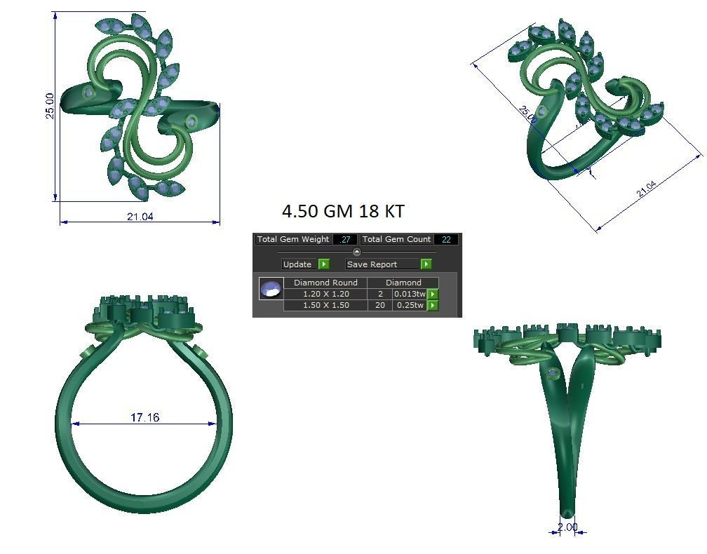 Women ring 3dm stl render detail 3D print model 3D print model_1