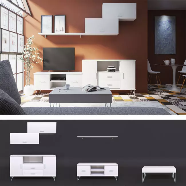 Living room set Free 3D model