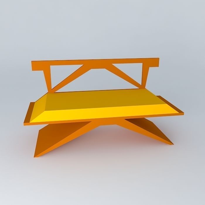 Wood chair 3D model_2