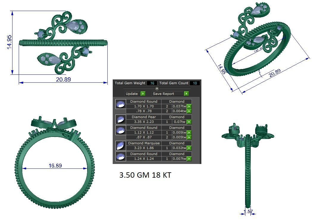 Women ring 3dm stl render detail 3D print model 3D print model_1