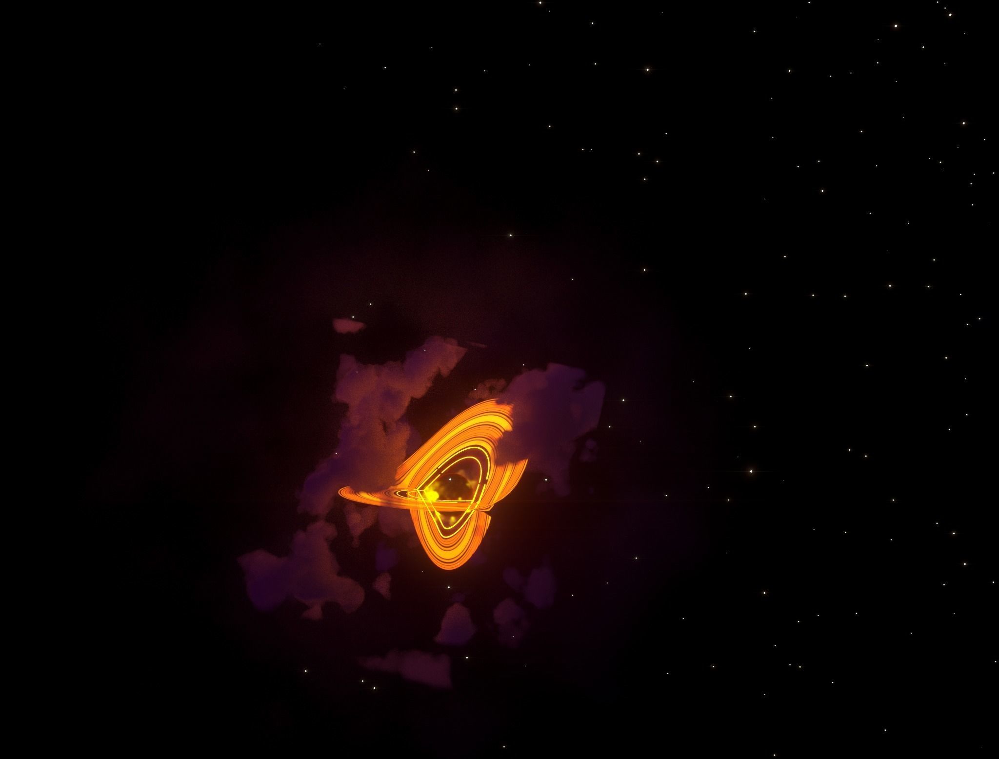 black hole in deep space Free low-poly 3D model_6