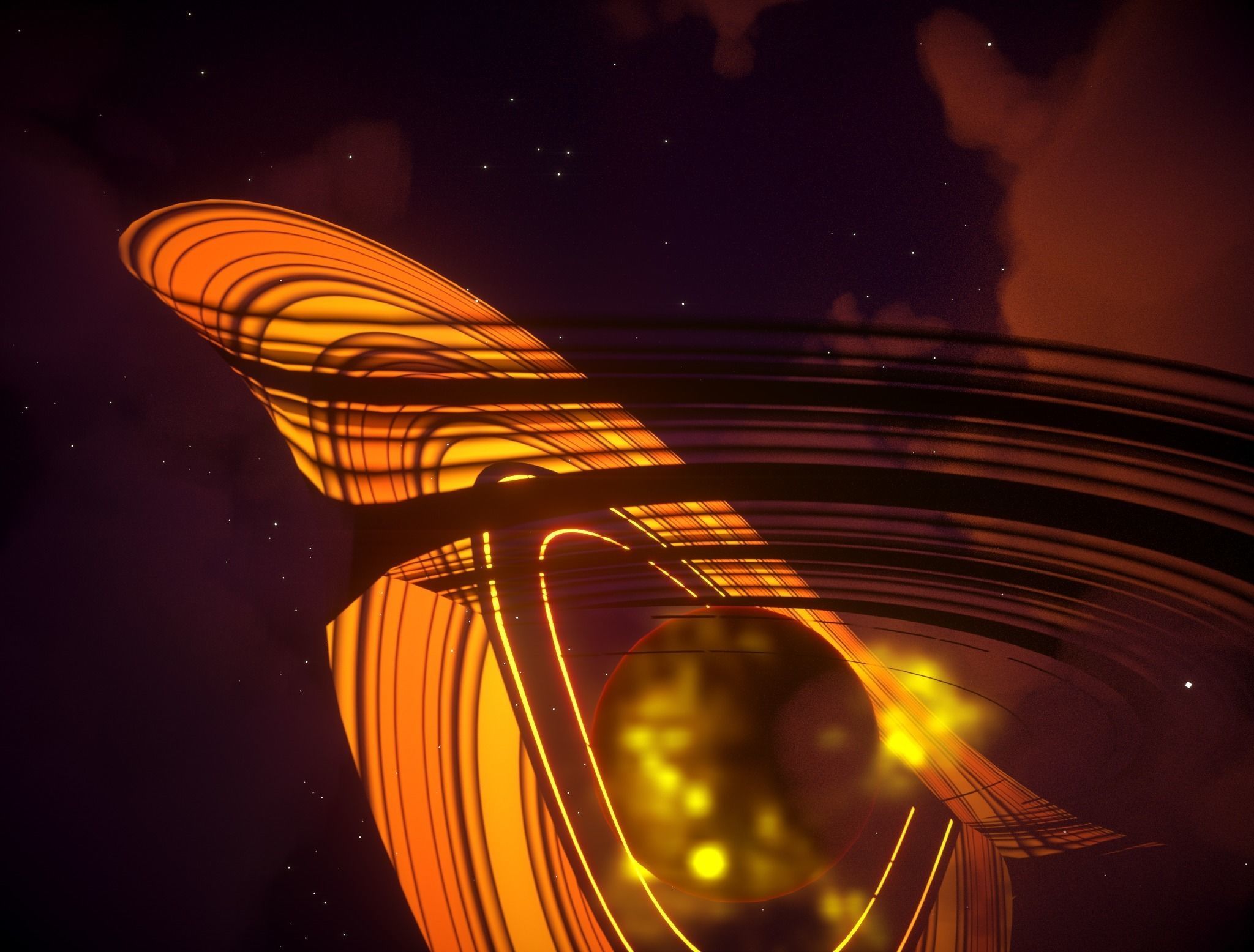 black hole in deep space Free low-poly 3D model_10