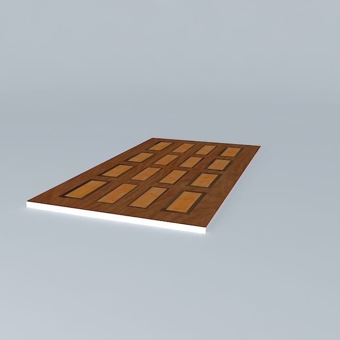 Wooden door 3D model_1