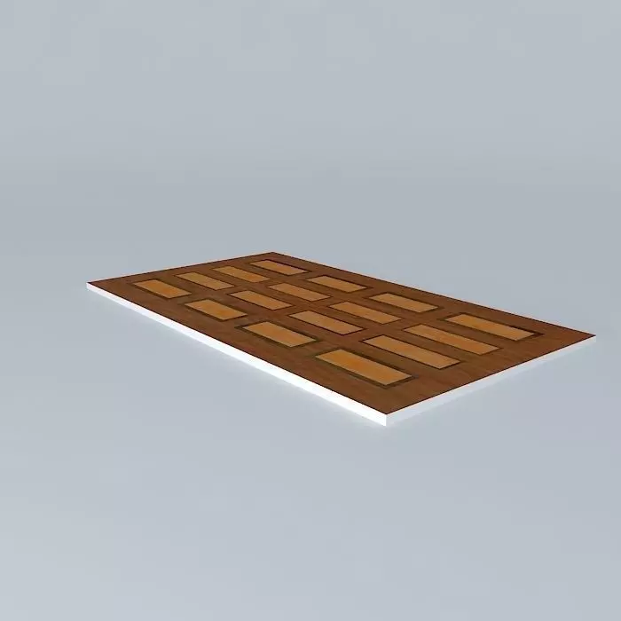 Wooden door 3D model_0