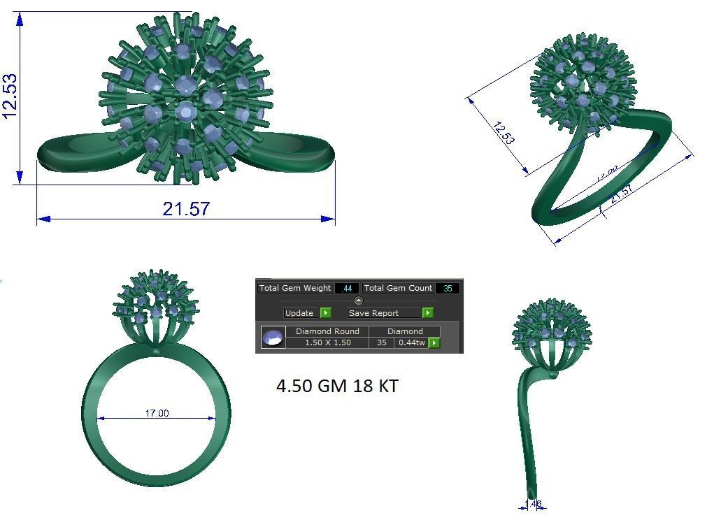 Women ring 3dm stl render detail 3D print model 3D print model_1