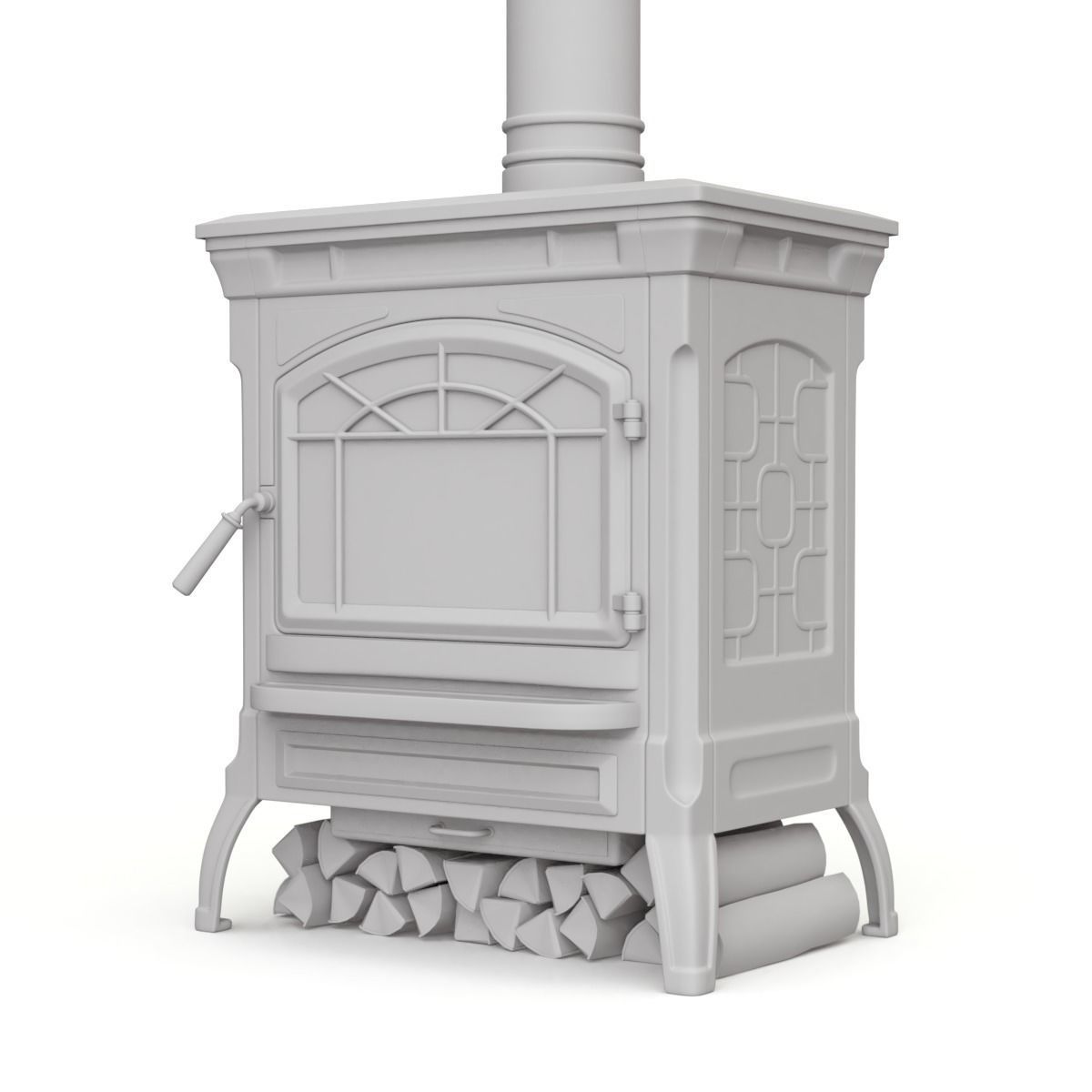 Wood Burning Stove 3D model_12