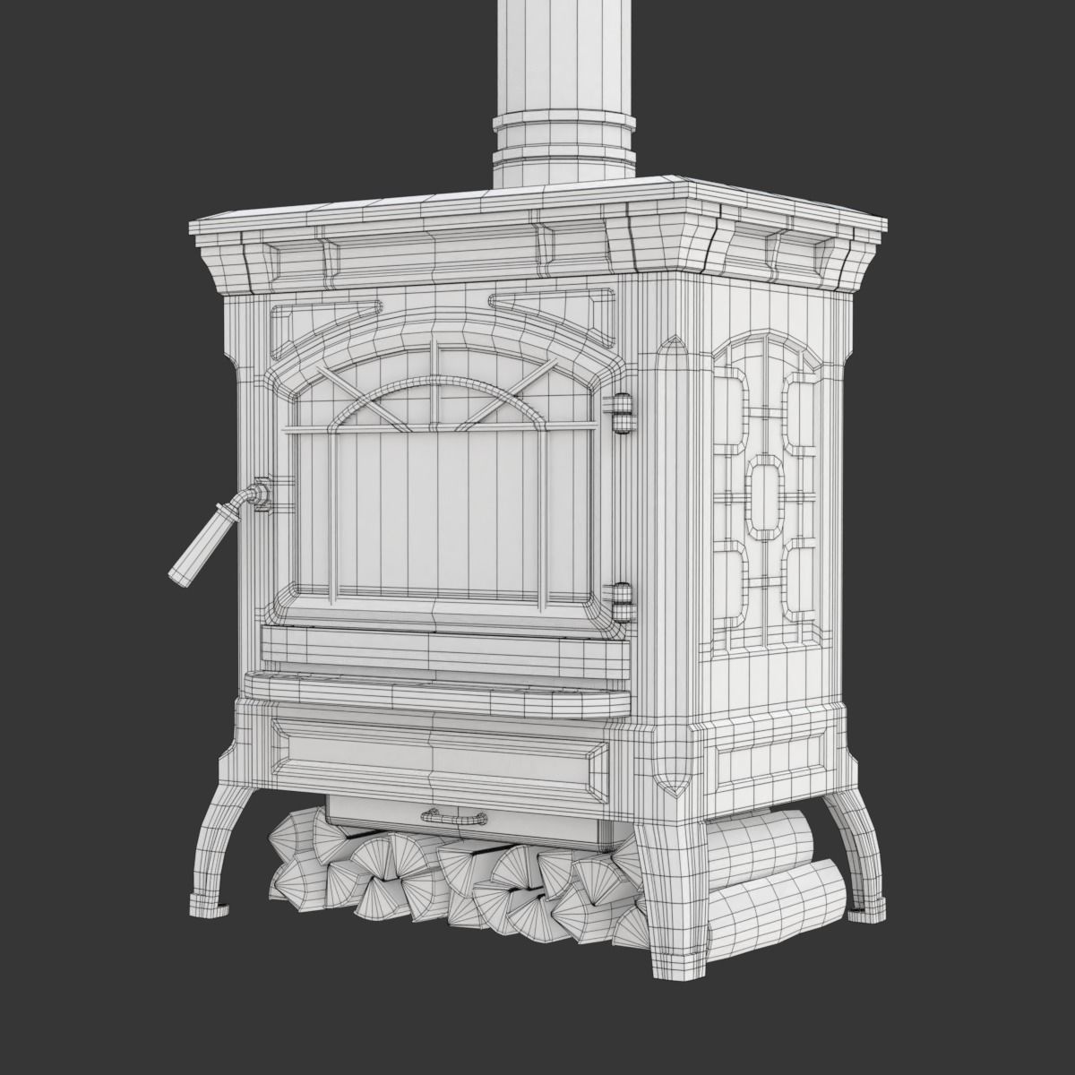Wood Burning Stove 3D model_27