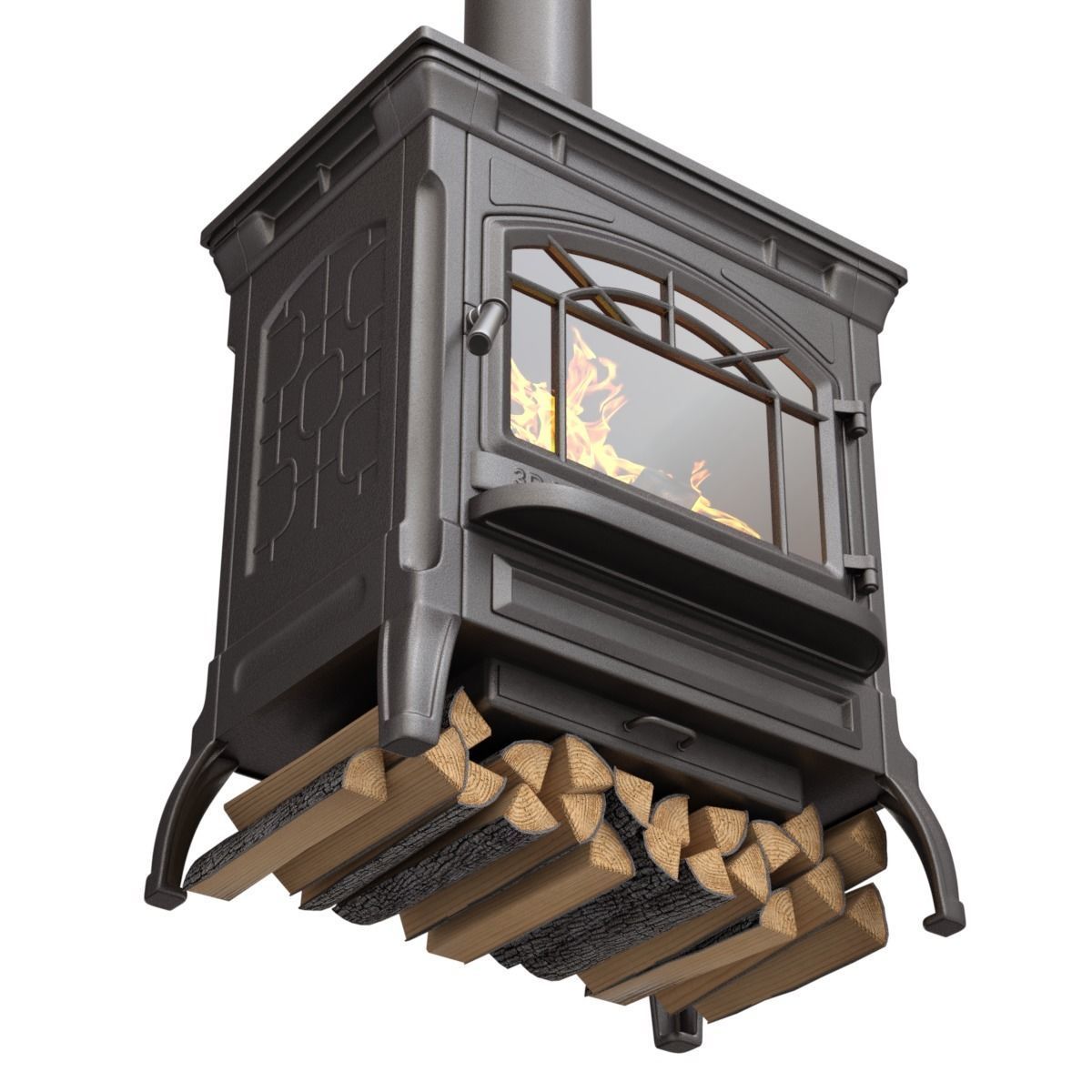 Wood Burning Stove 3D model_8