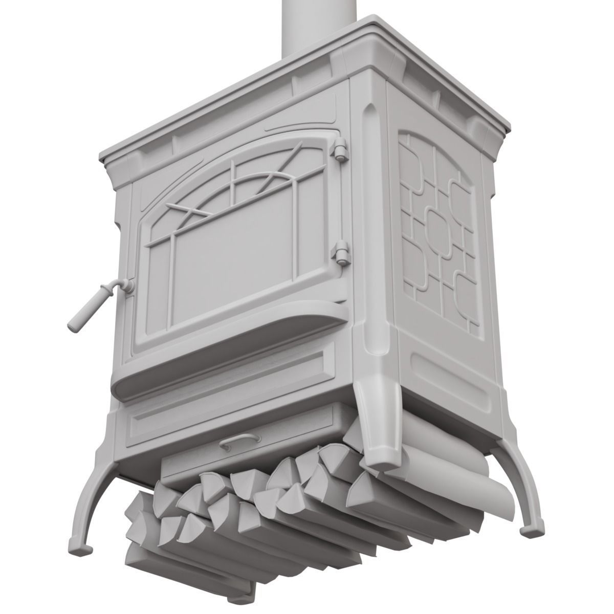 Wood Burning Stove 3D model_15