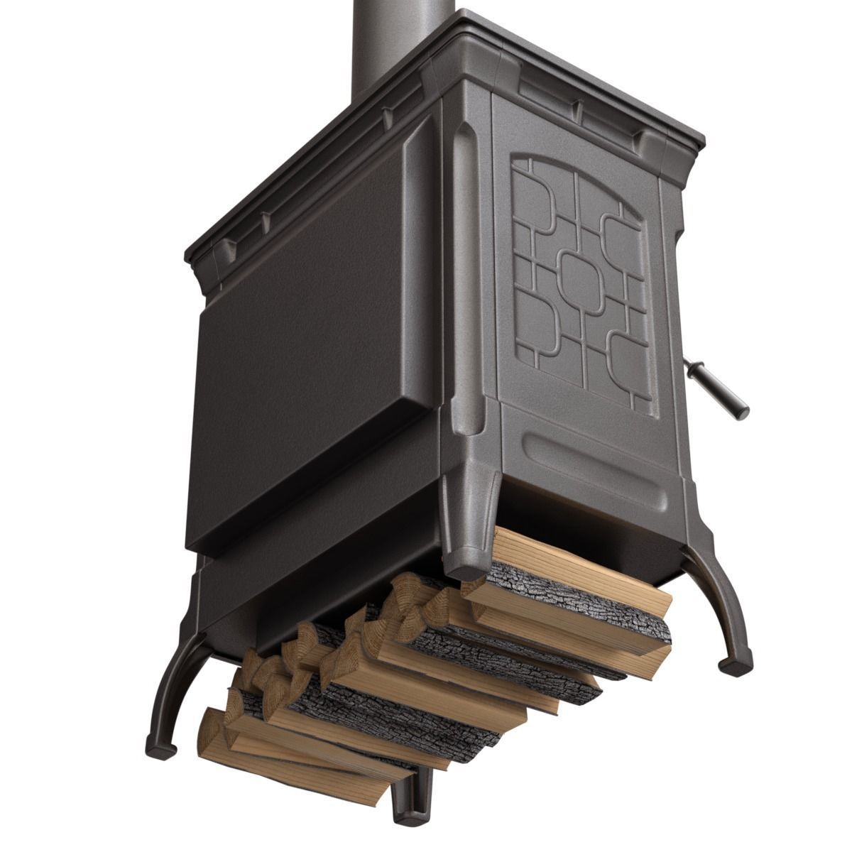 Wood Burning Stove 3D model_9