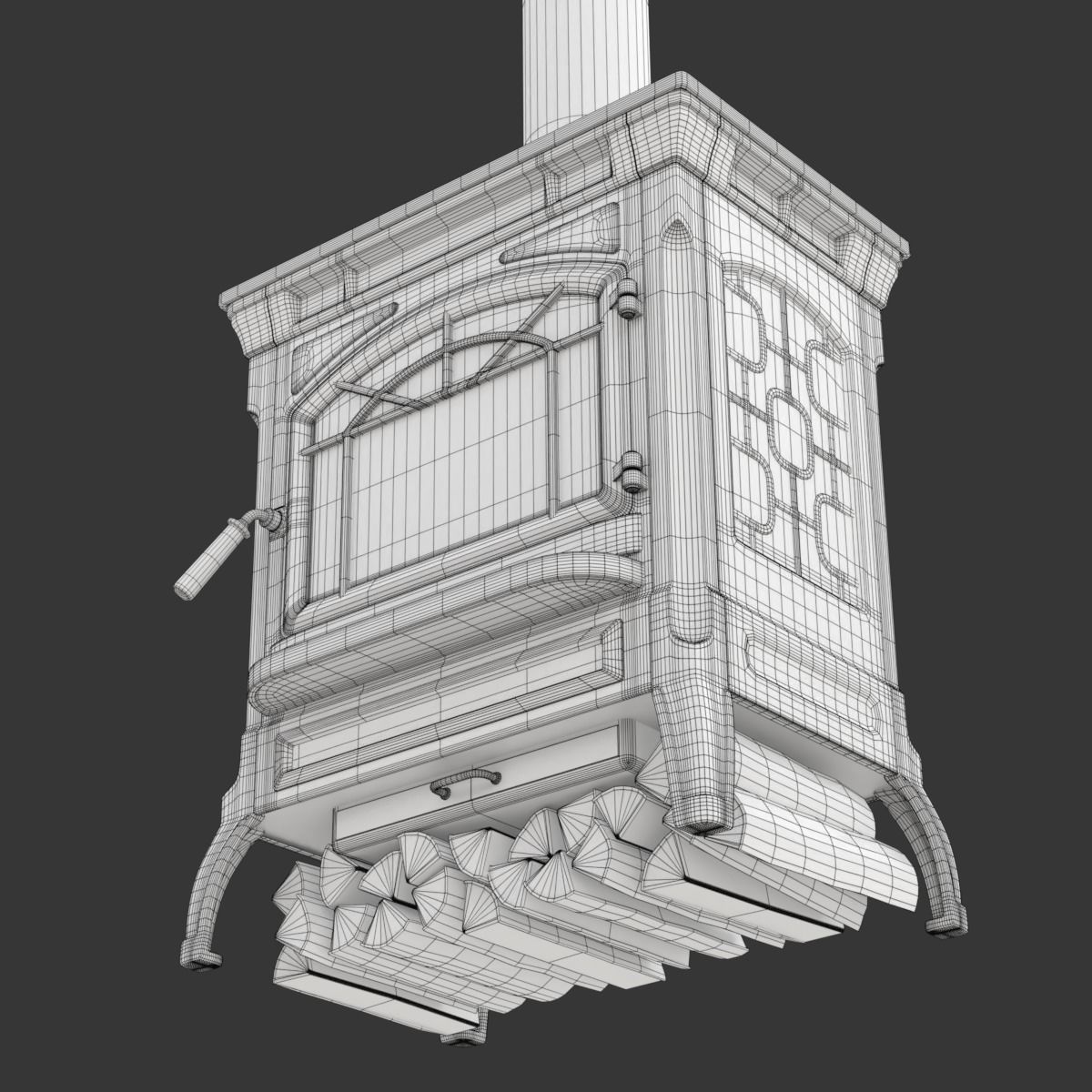 Wood Burning Stove 3D model_35