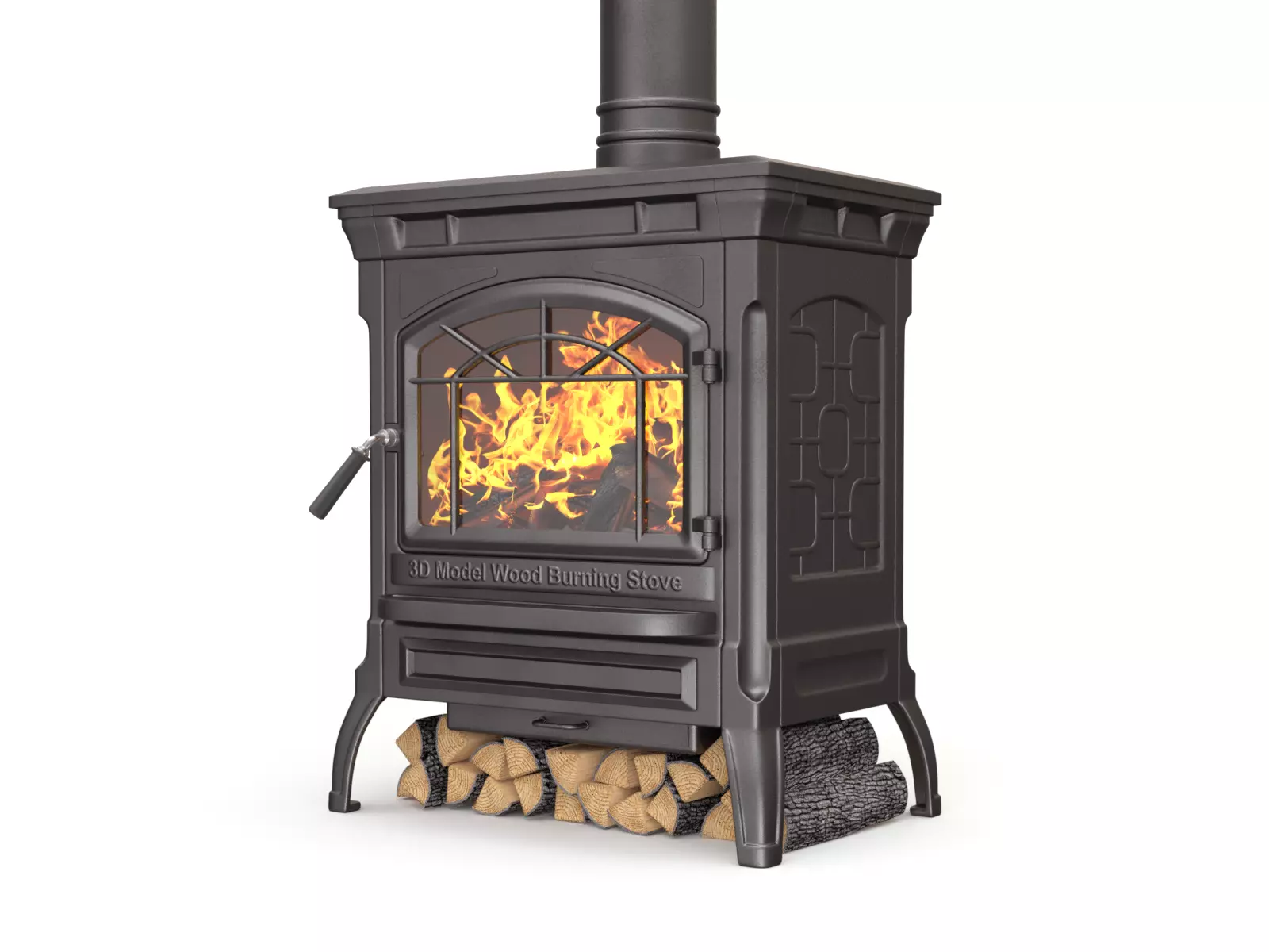 Wood Burning Stove 3D model_0