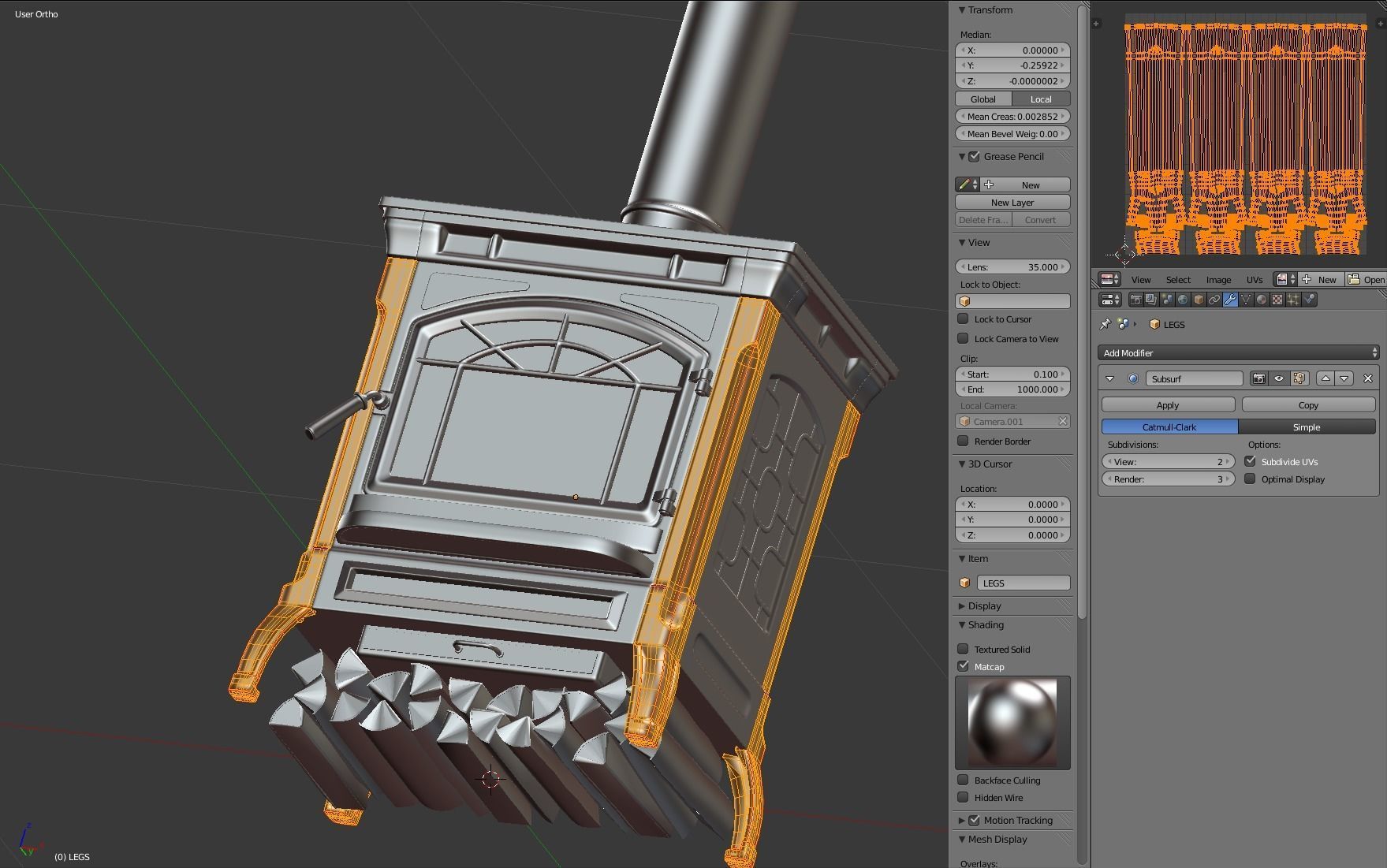 Wood Burning Stove 3D model_20