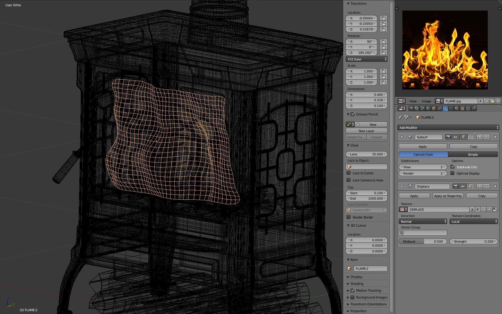 Wood Burning Stove 3D model_23