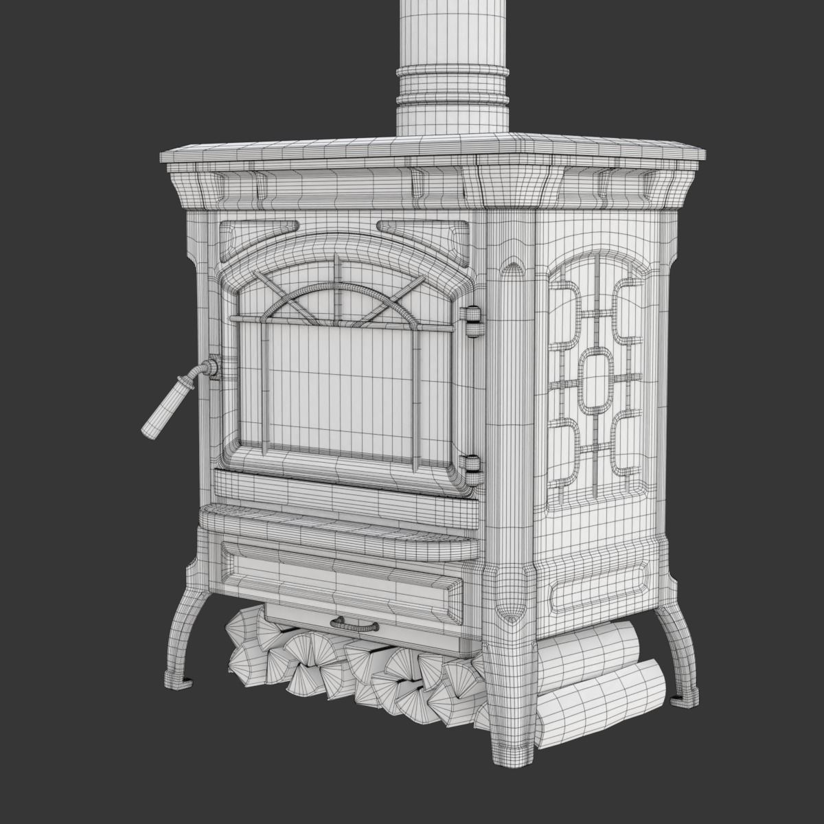 Wood Burning Stove 3D model_34
