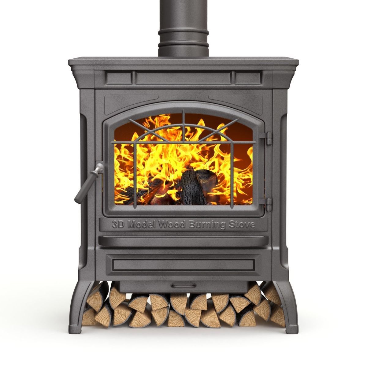 Wood Burning Stove 3D model_5