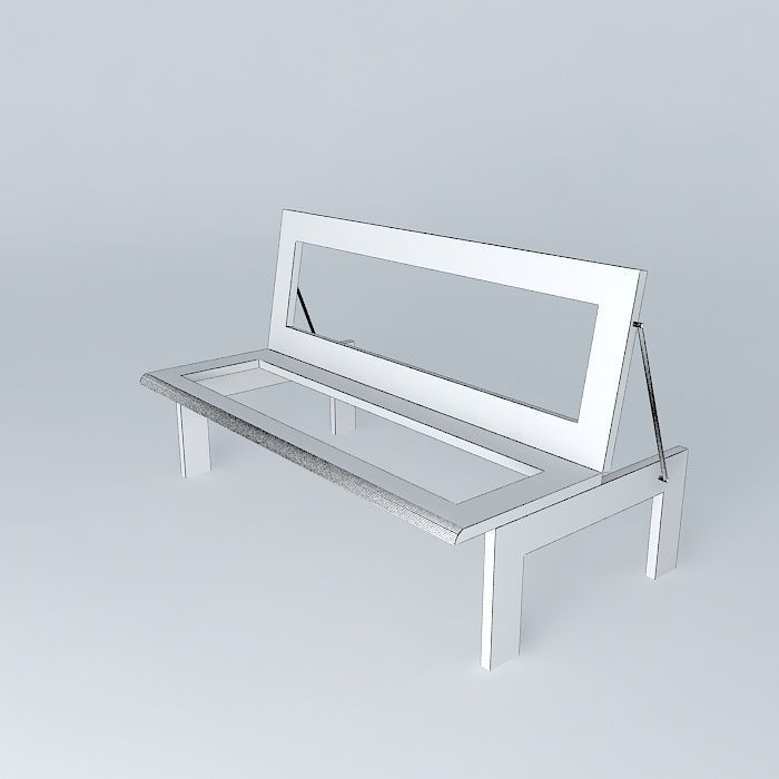 Foldable three seater 3D model_4