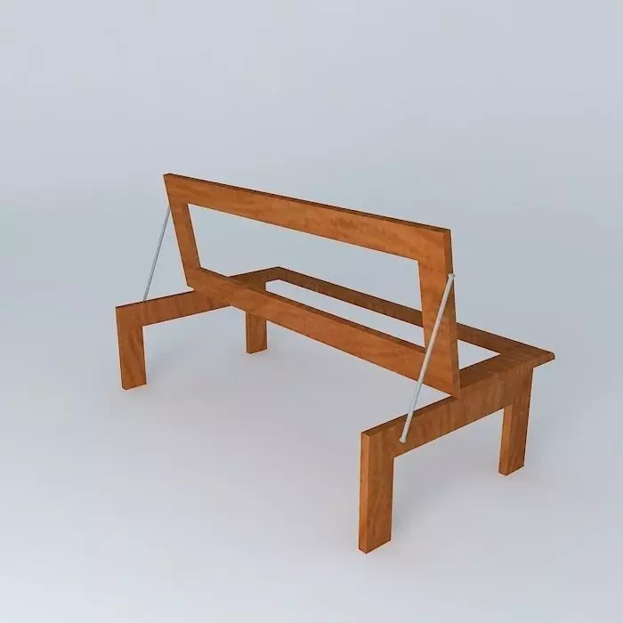 Foldable three seater 3D model_0