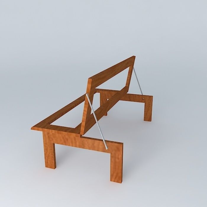Foldable three seater 3D model_1