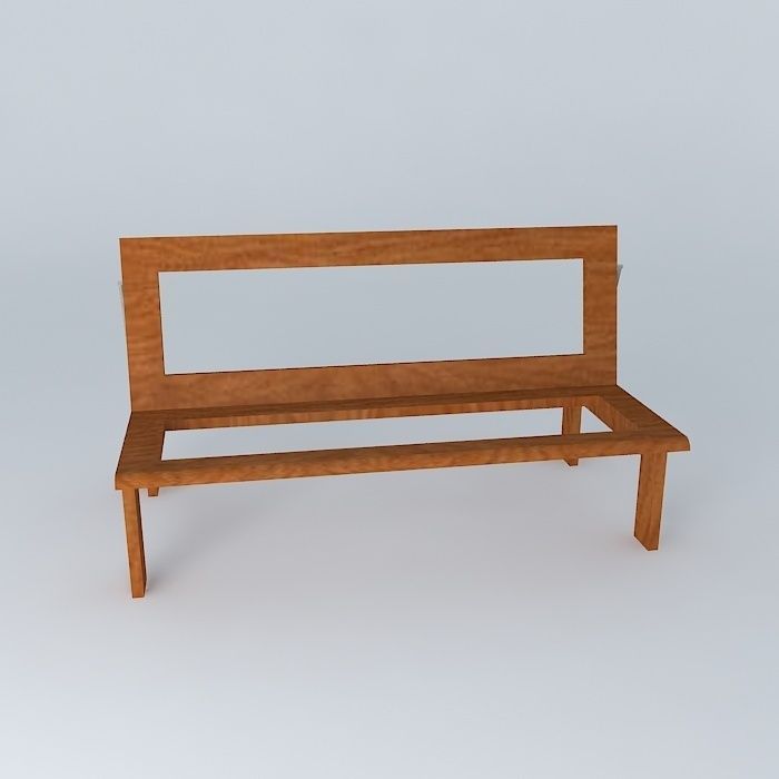 Foldable three seater 3D model_2