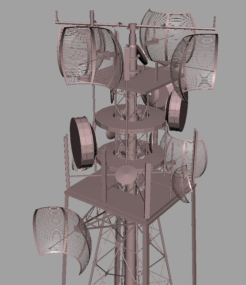 TOWER telecommunication Low-poly 3D model_11