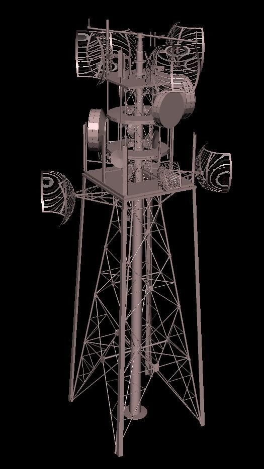 TOWER telecommunication Low-poly 3D model_6