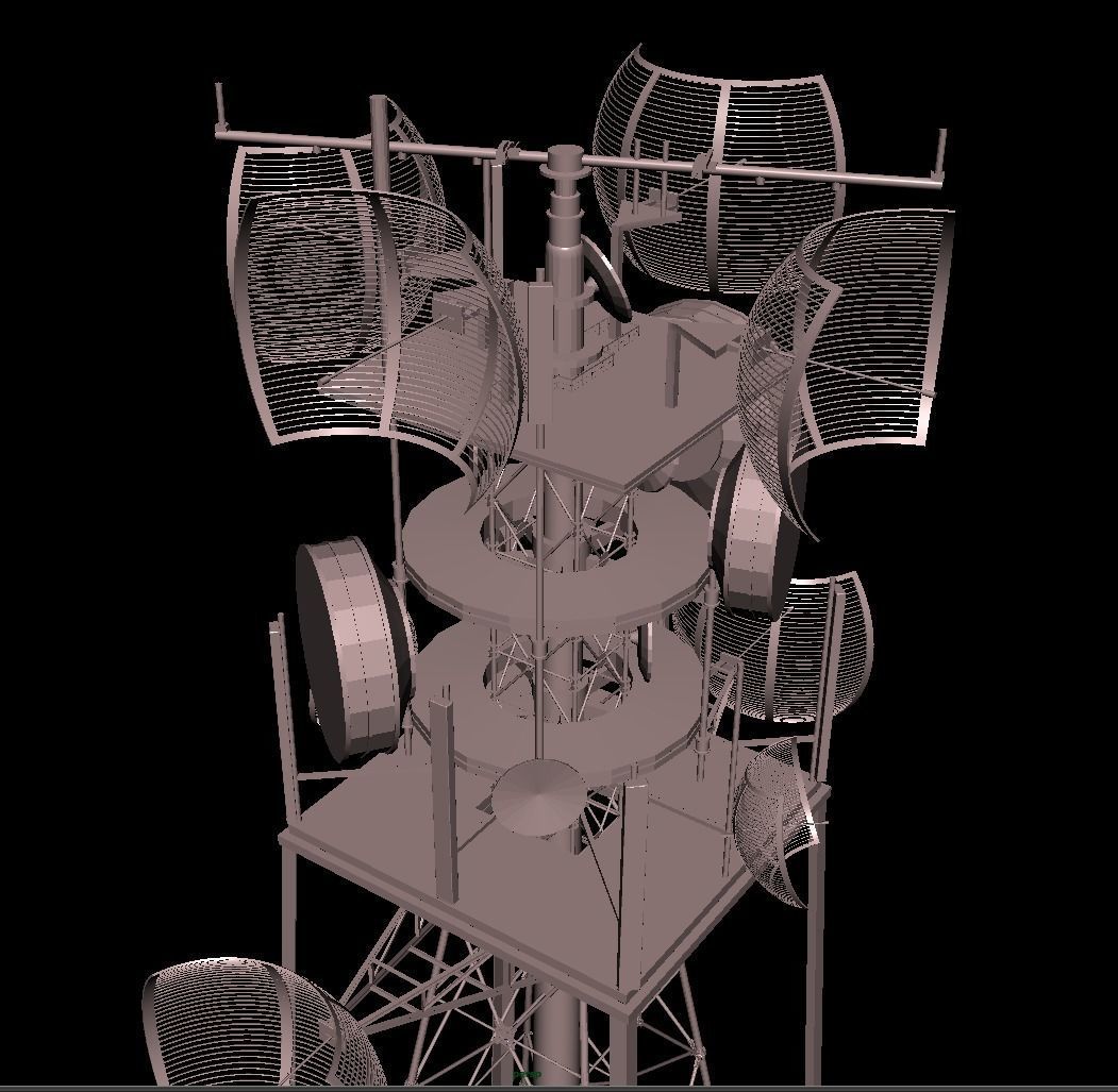 TOWER telecommunication Low-poly 3D model_5