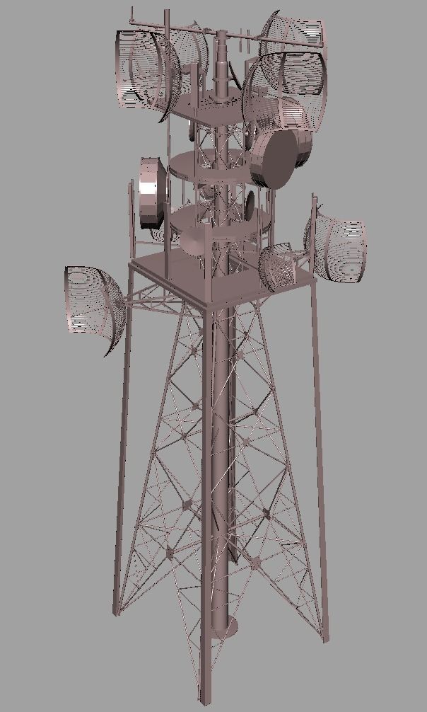 TOWER telecommunication Low-poly 3D model_12