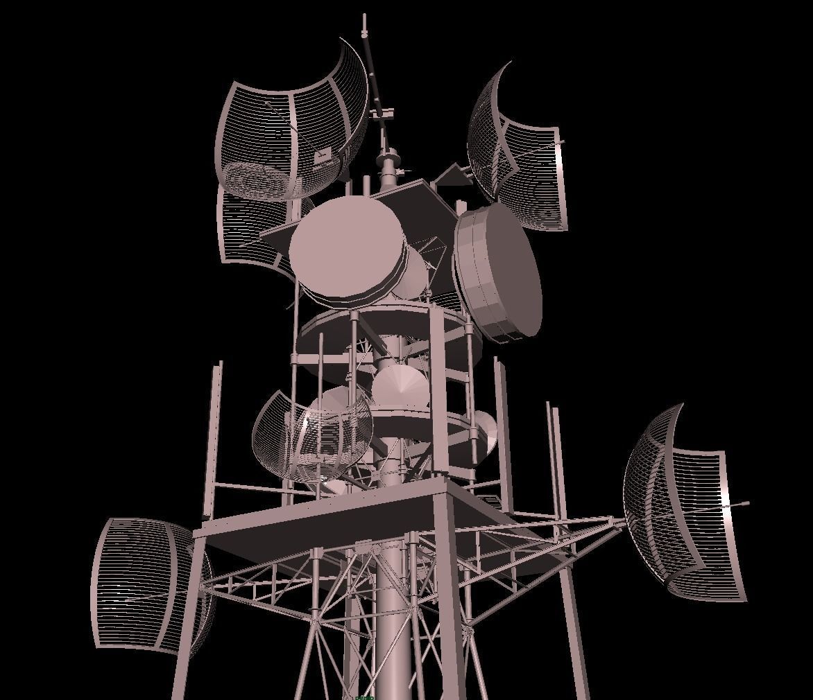 TOWER telecommunication Low-poly 3D model_2