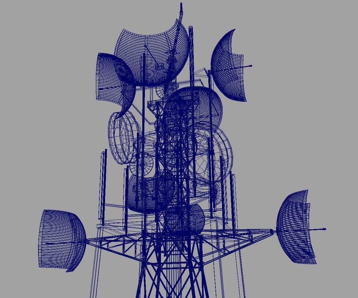 TOWER telecommunication Low-poly 3D model_10
