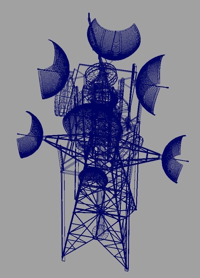 TOWER telecommunication Low-poly 3D model_9