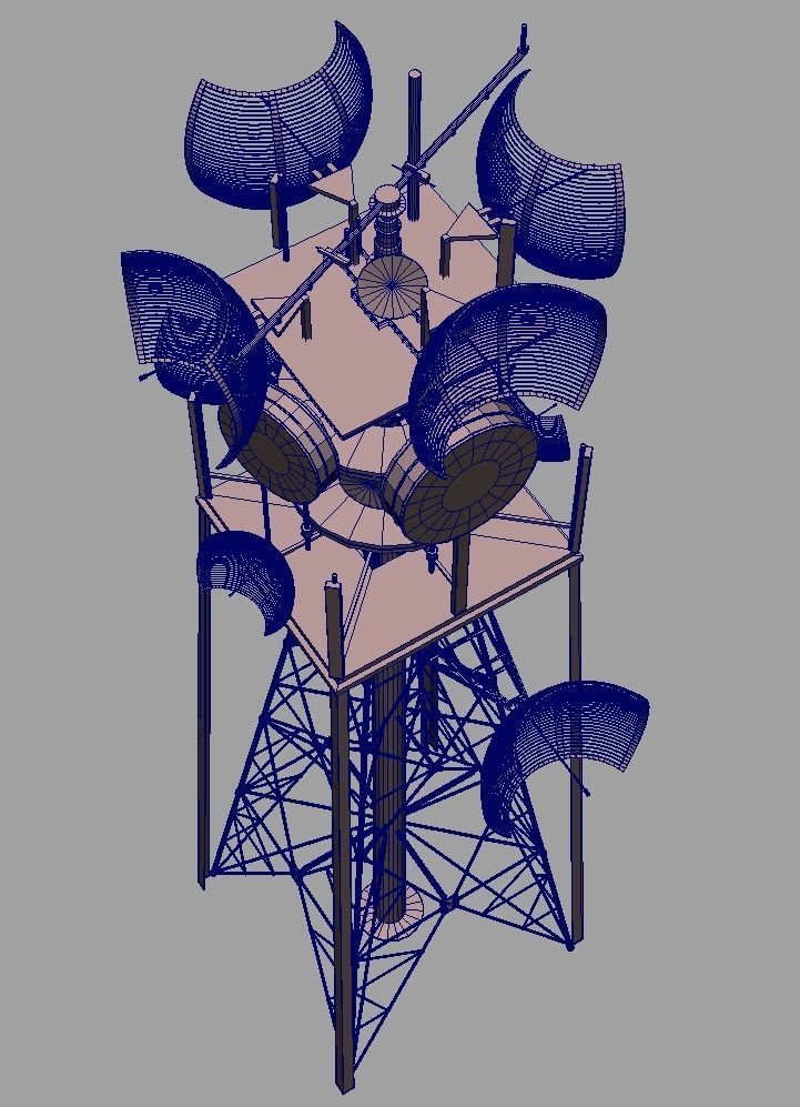 TOWER telecommunication Low-poly 3D model_4