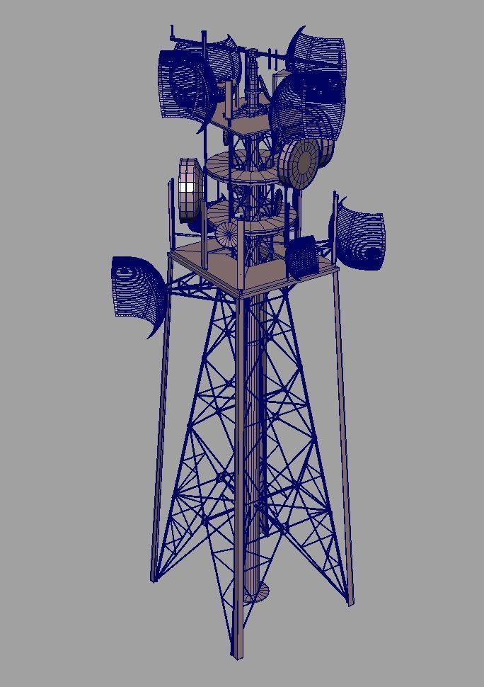 TOWER telecommunication Low-poly 3D model_3