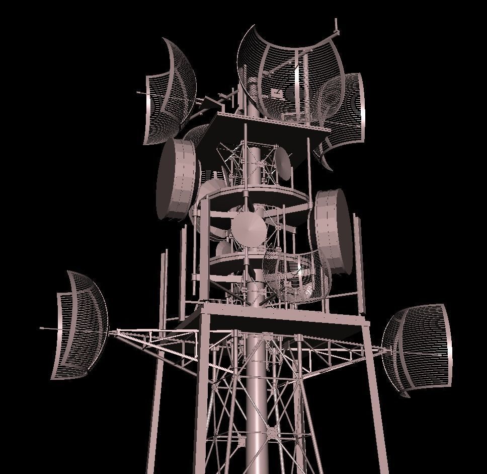 TOWER telecommunication Low-poly 3D model_8