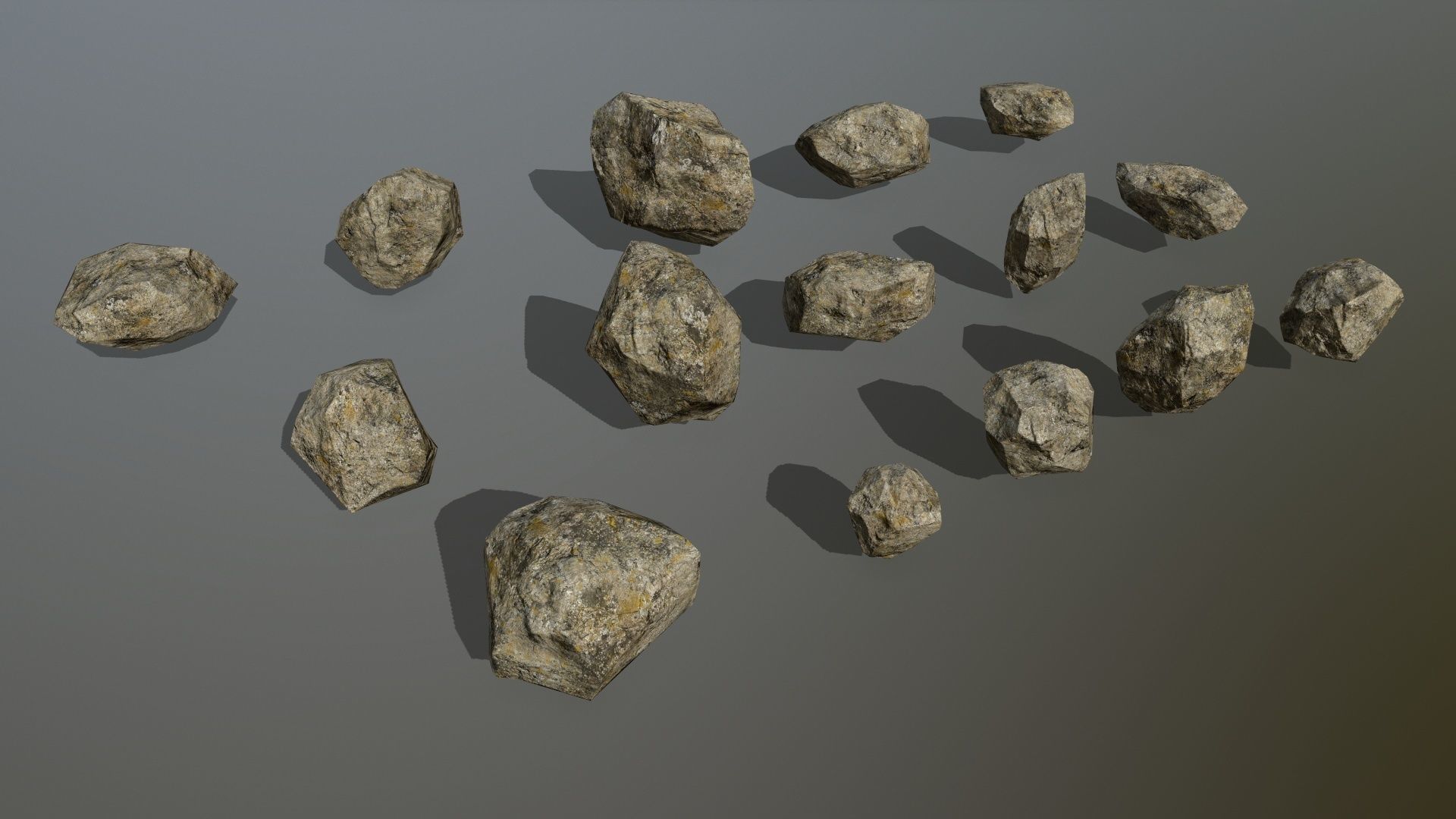 rocks set of Low-poly 3D model_3