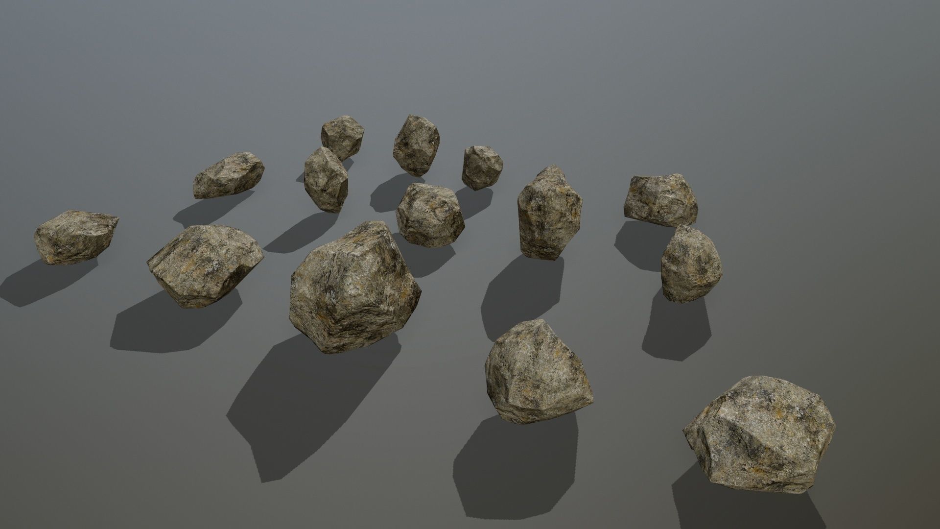 rocks set of Low-poly 3D model_6