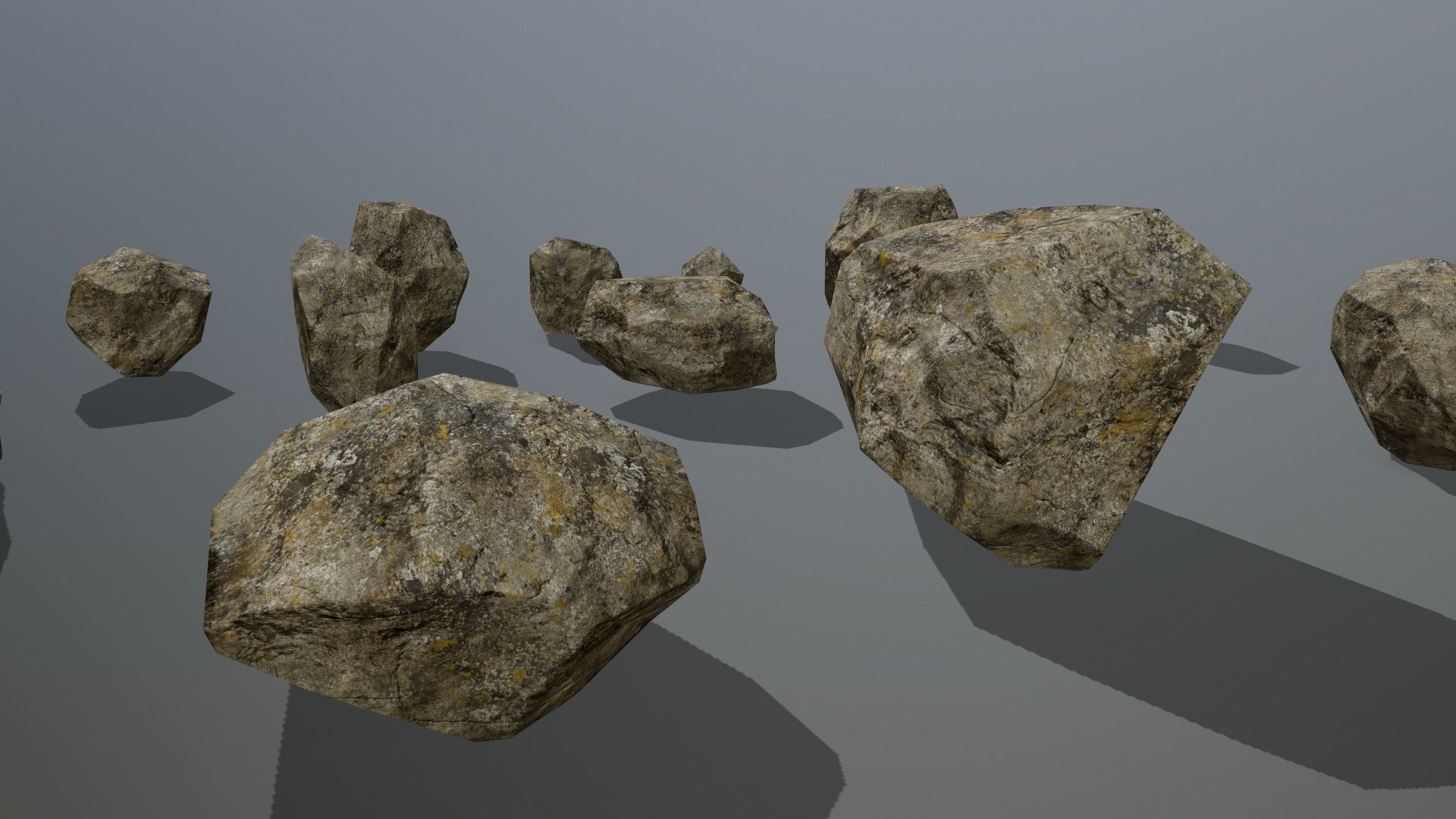 rocks set of Low-poly 3D model_8