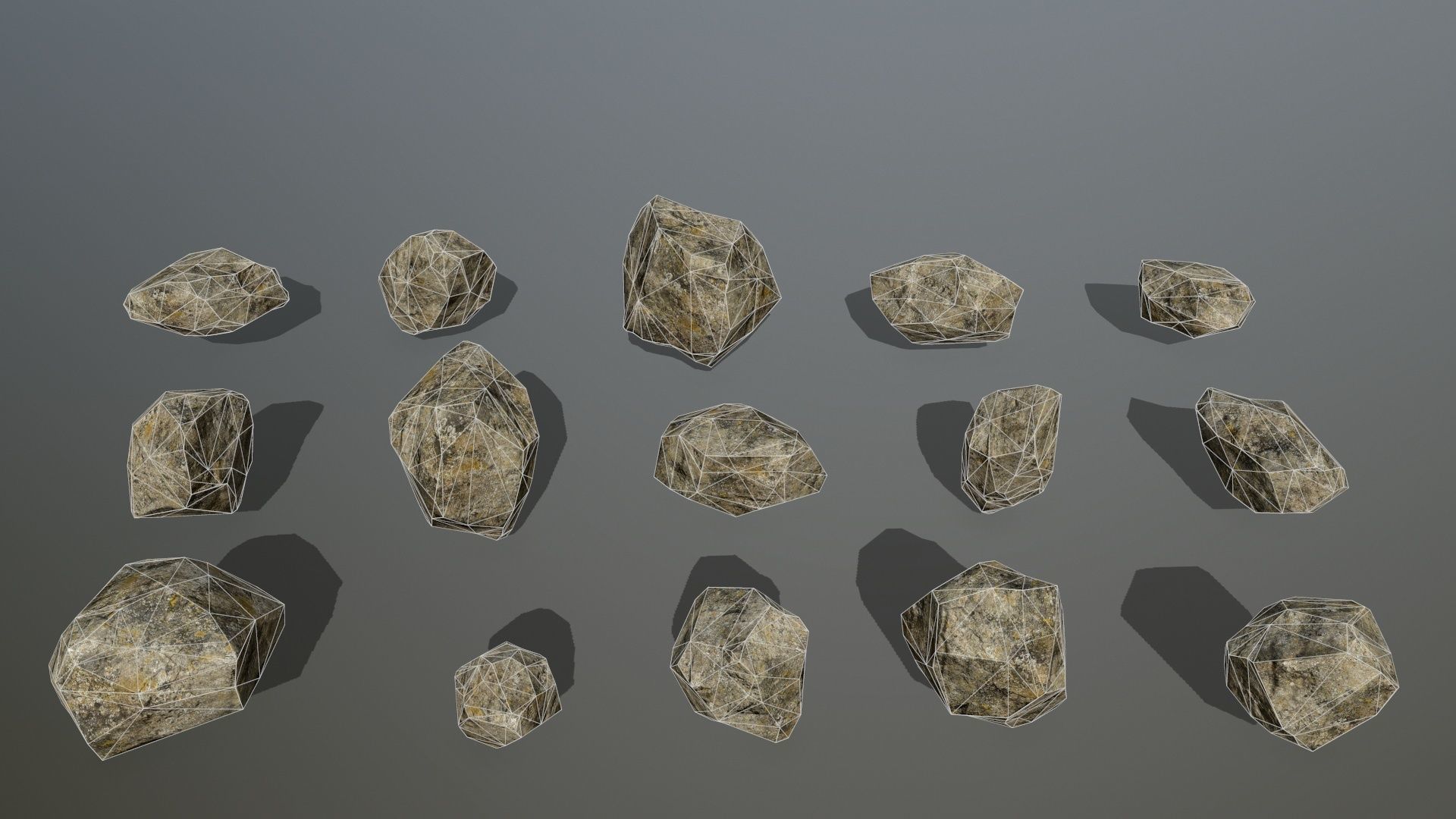 rocks set of Low-poly 3D model_9