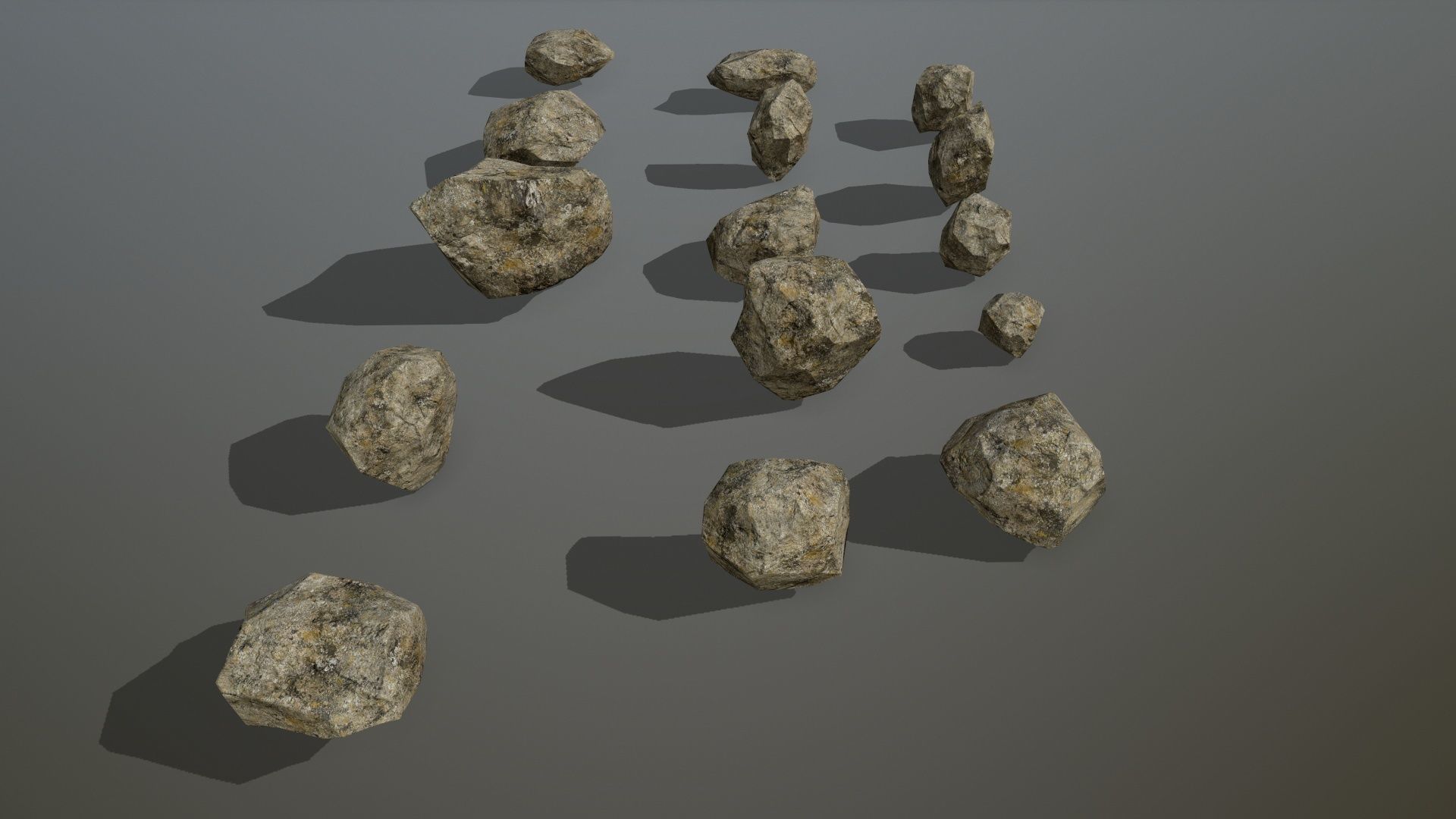 rocks set of Low-poly 3D model_5
