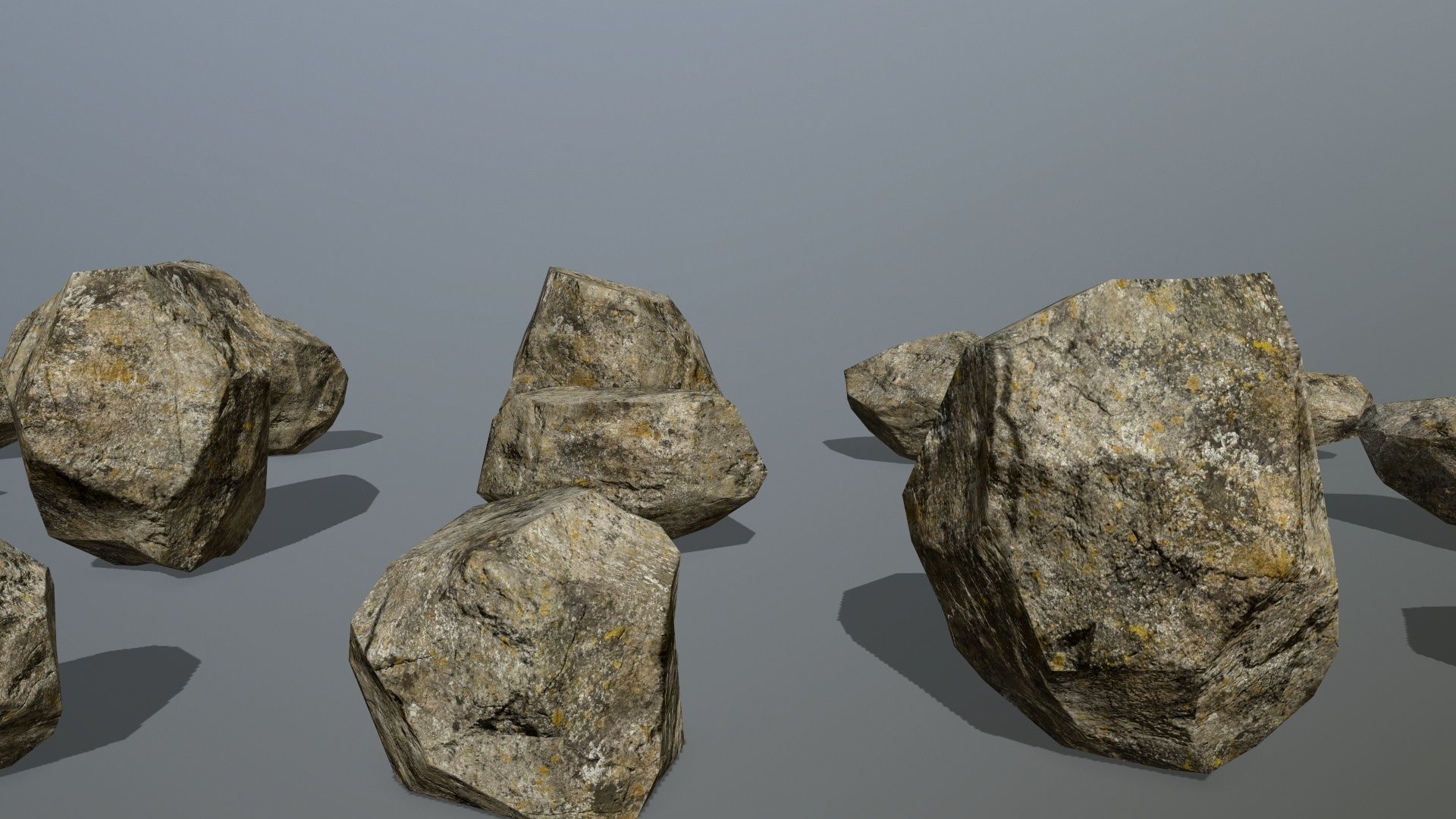 rocks set of Low-poly 3D model_1