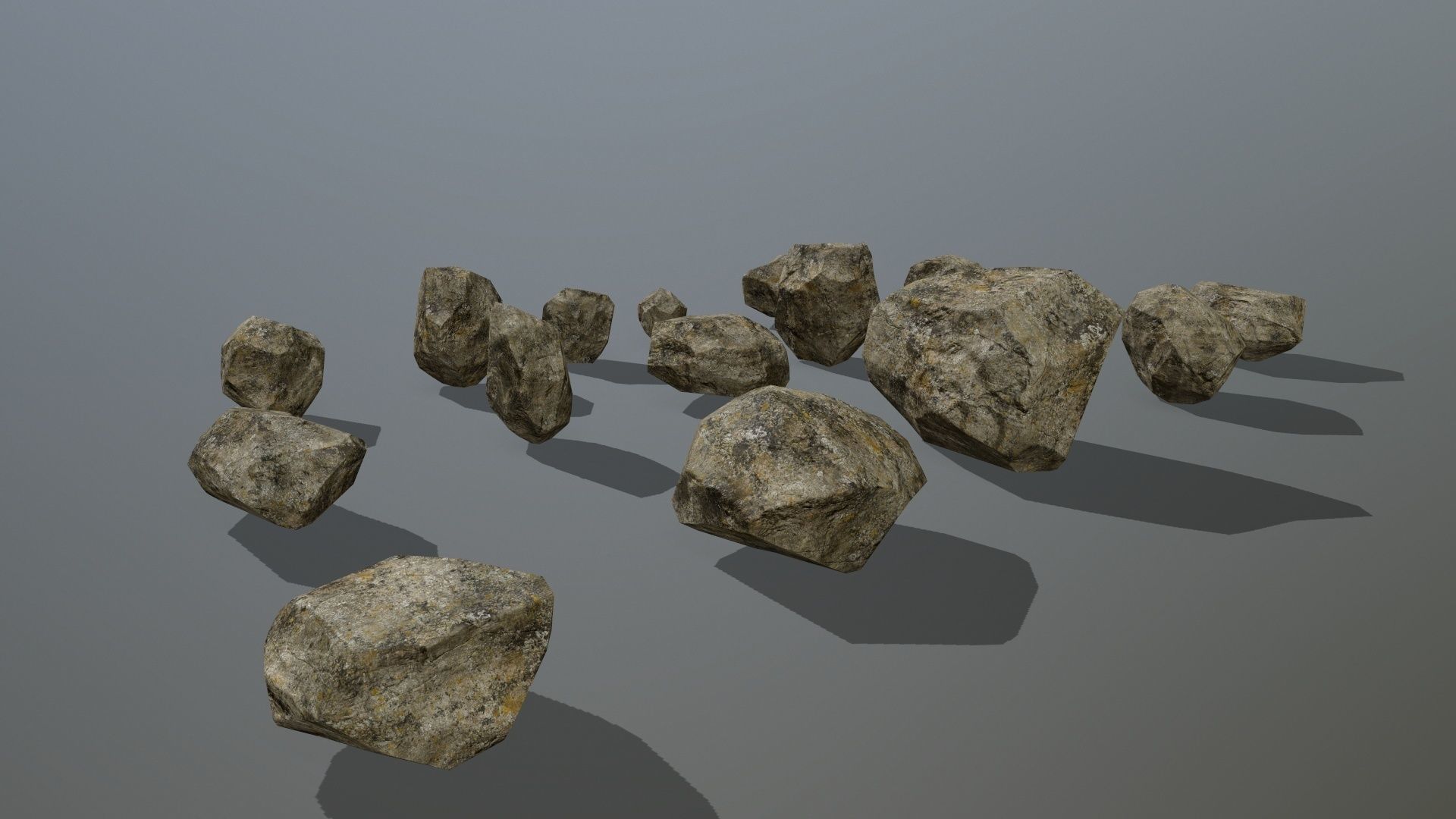 rocks set of Low-poly 3D model_7