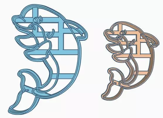 Dolphin Cookie Cutter 3D print model_0