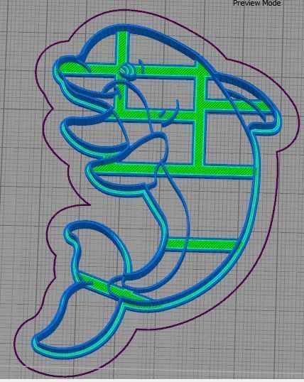 Dolphin Cookie Cutter 3D print model_1