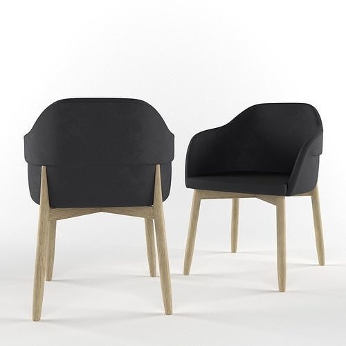 Wooden chair by Billiani 3D model 2