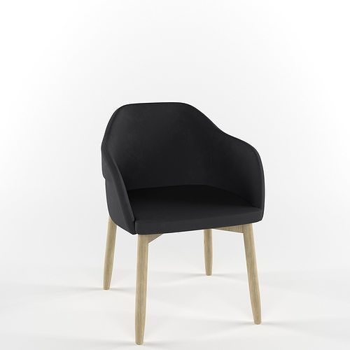 Wooden chair by Billiani 3D model 3