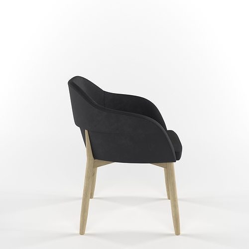 Wooden chair by Billiani 3D model 6